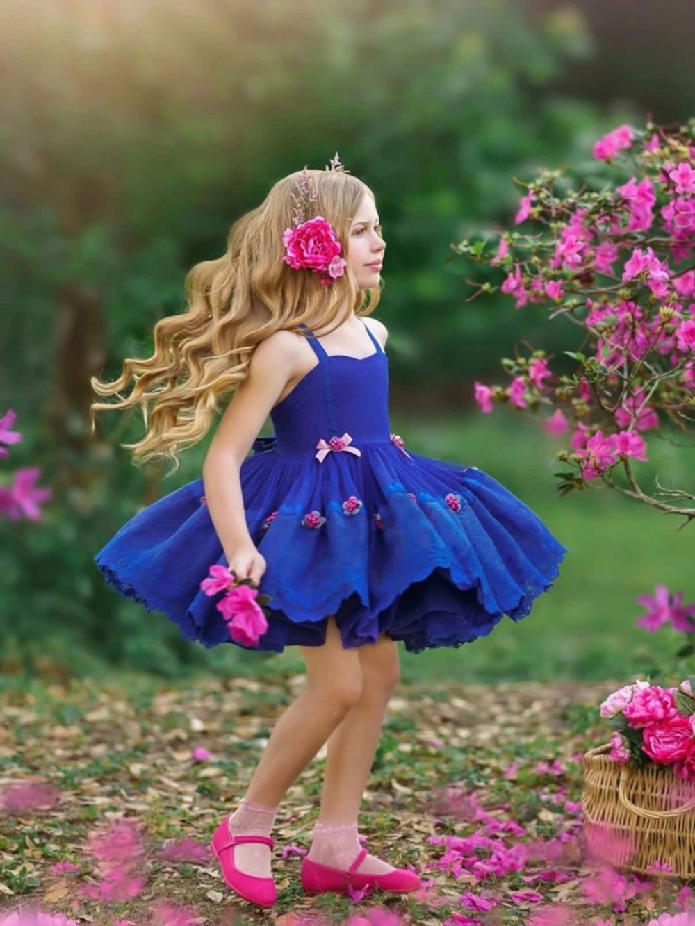 Dollcake Royal Blue + Fuchsia Girl’s Tutu Dress